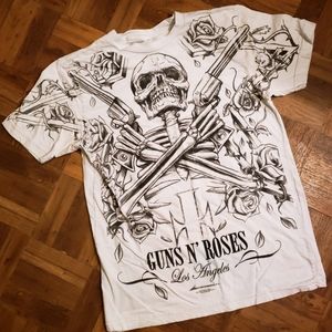 Guns And Rose's Skeleton With Guns Tshirt
